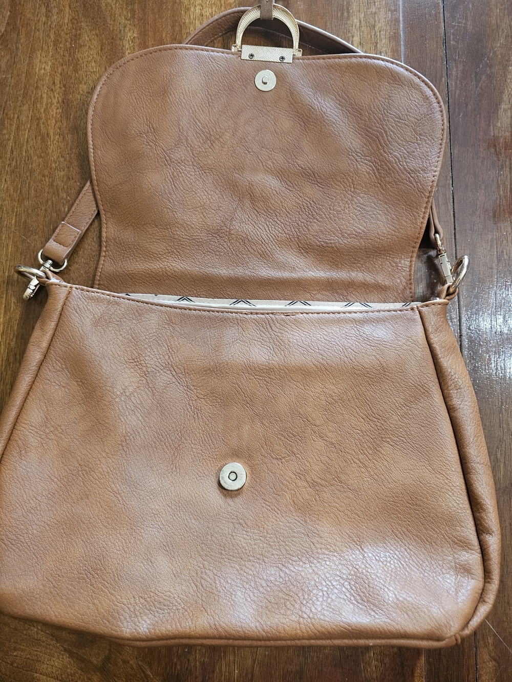 Moda Luxe Brown Bag With Suede Accent - Picture 3 of 6